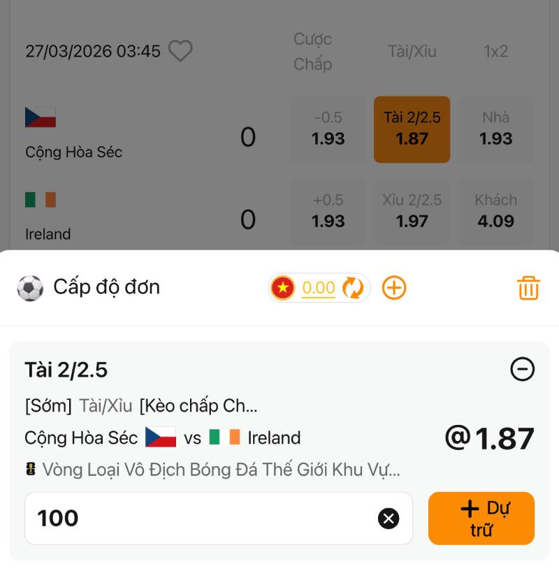 Kèo tài xỉu 2.25 cách tính tiền theo từng kịch bản thực tế